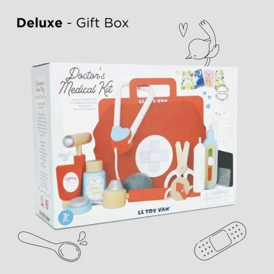Le Toy Van Doktorská sada v taštičce 10 ks Lékařská sada s vybavením podpoří rozvoj dětí.