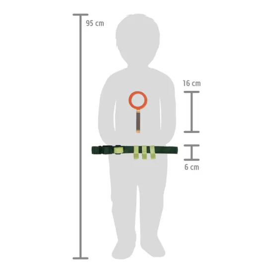 Tento pásek s vybavením ponechá dětské ruce volné při každém dobrodružství.