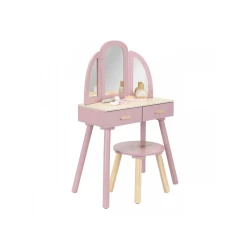 Dřevěný toaletní stolek se židličkou Pink