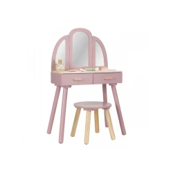 Dřevěný toaletní stolek se židličkou Pink
