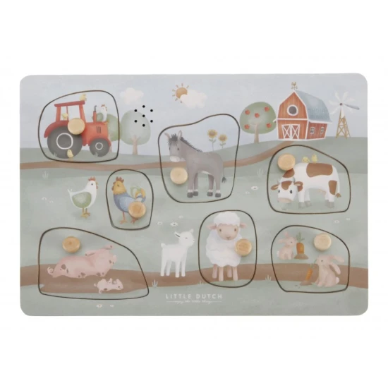 Little Dutch Vkládací puzzle se zvukem Farma