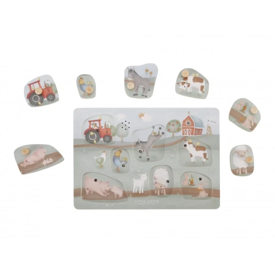 Little Dutch Vkládací puzzle se zvukem Farma