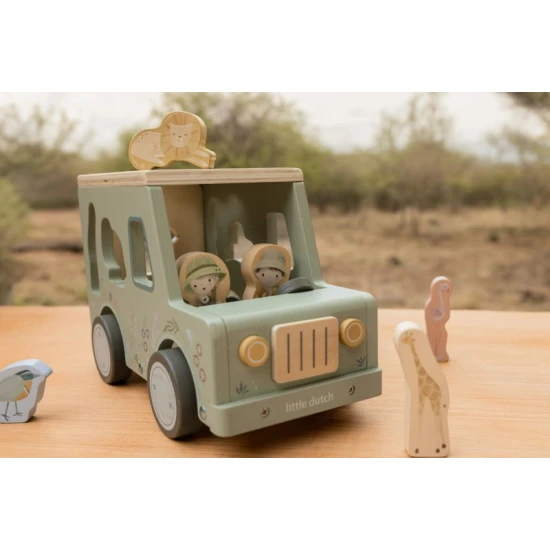 Little Dutch Auto s vkládacími tvary dřevěné Safari Friends