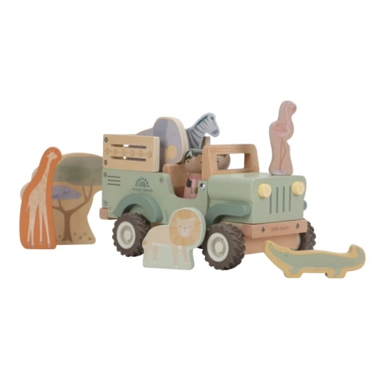 Little Dutch Auto se zvířátky dřevěné Safari Friends