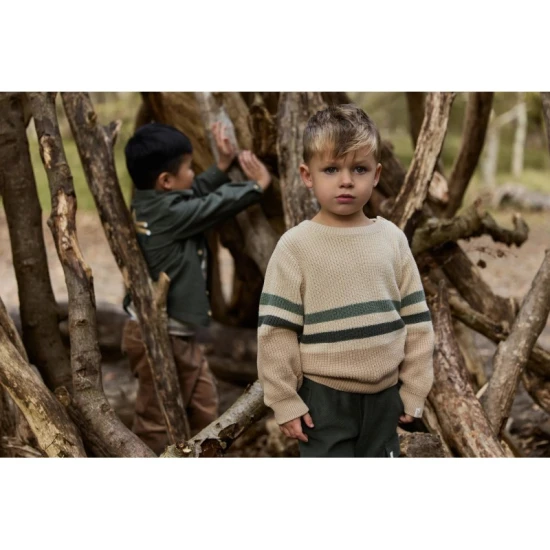 Little Dutch Pletený svetřík Warm Taupe