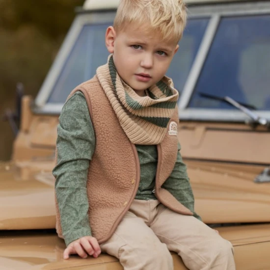Little Dutch Šála pletená kruhová Warm Taupe One Size