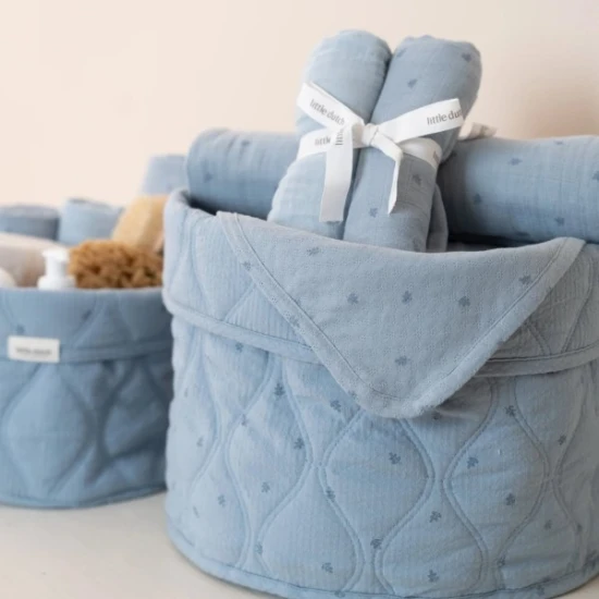 Little Dutch Košík textilní oboustranný velký Pure Denim Blue