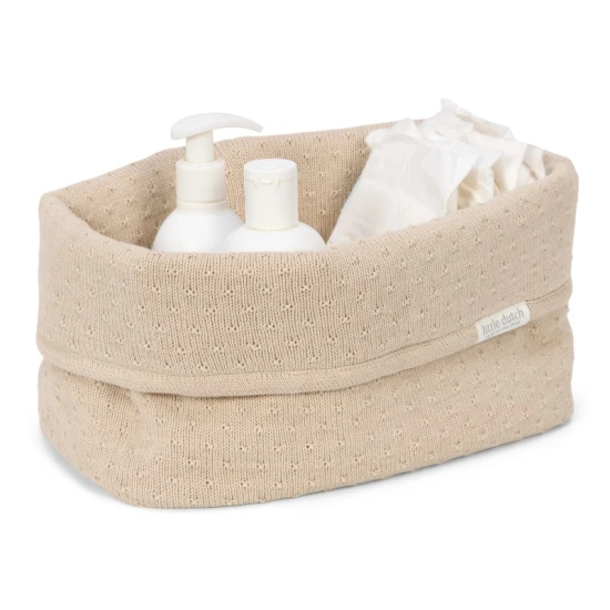 Little Dutch Košík pletený velký Pure Soft Beige