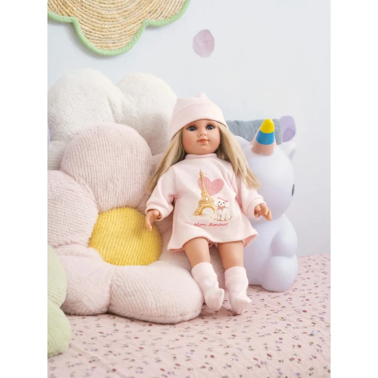 Llorens Bábika s měkkým tělem Elena v šatech Mon Amour 35 cm
