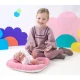 Llorens Bábátko s celovinylovým tělem holčička s pruhovanou čepičkou s bambulkou 35 cm
