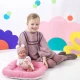 Llorens Bábátko s celovinylovým tělem holčička s pruhovanou čepičkou s bambulkou 35 cm