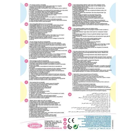 Llorens Llorens Miminko s měkkým tělem a zvuky v zavinovačce 36 cm Mluvící miminko Llorens s měkkým látkovým tělem, 36 cm, které vydává zvuky „máma“, „papá“ a pláče, vhodné pro děti od 3 let.