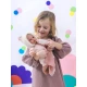 Llorens Bábátko se zvuky a měkkým tělem v růžovém overalu s kapucí 38 cm Llorens Bábátko se zvuky a měkkým tělem v růžovém overalu s kapucí 38 cm