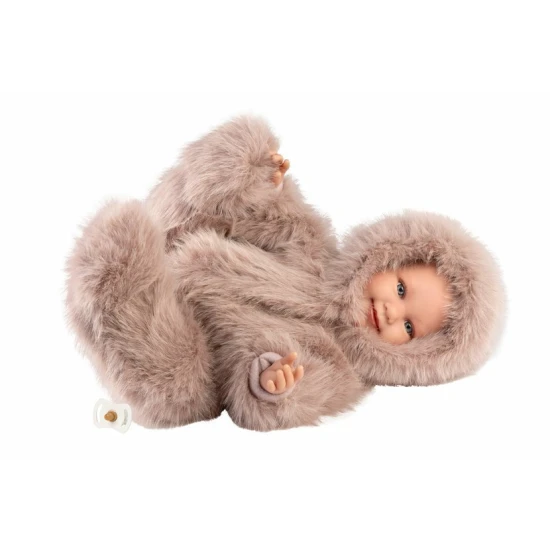 Mluvící miminko Llorens 45 cm v huňatém overalu – měkké tělo, zvuková panenka