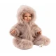 Mluvící miminko Llorens 45 cm v huňatém overalu – měkké tělo, zvuková panenka