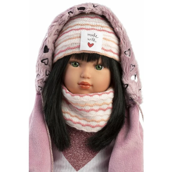 Panenka Llorens Greta 40 cm s měkkým tělem a hustými vlasy, ruční výroba