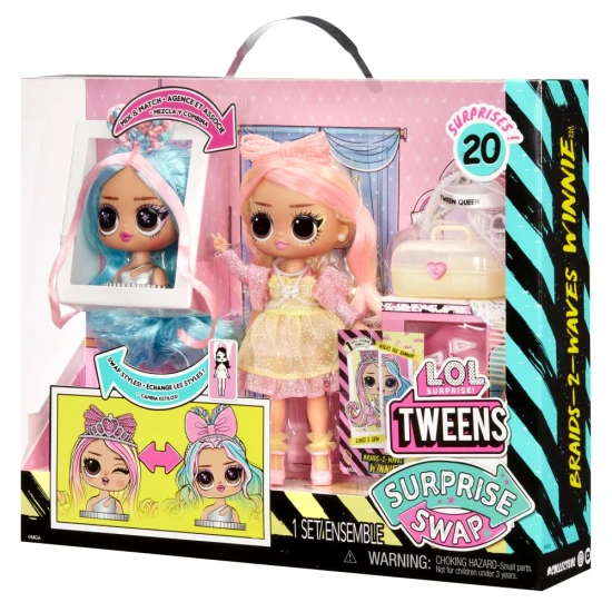 L.O.L. Surprise Swap Tweens Winnie panenka s mini česací hlavou a vlasovými doplňky, výška 16,5 cm