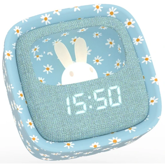Budík a noční světlo MOB Billy Clock Blue Flower