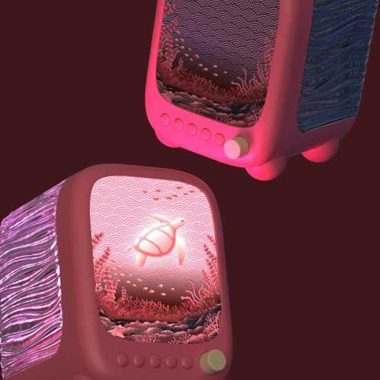 Noční světlo a reproduktor MOB Wavy Light Coral