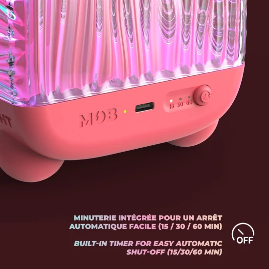 Noční světlo a reproduktor MOB Wavy Light Coral