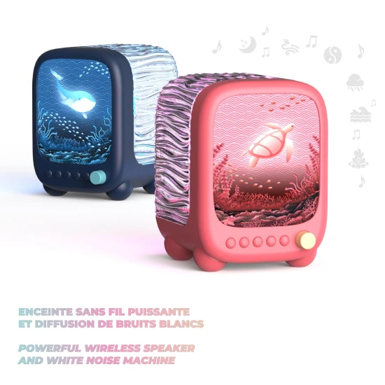 Noční světlo a reproduktor MOB Wavy Light Coral