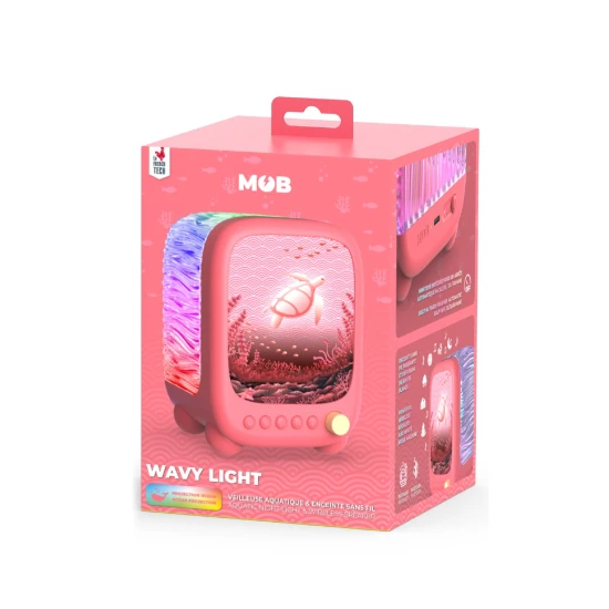 Noční světlo a reproduktor MOB Wavy Light Coral
