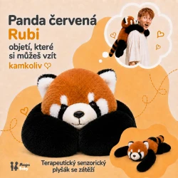 Magic Baby Zátěžový plyšák Panda červená Rubi 65 cm