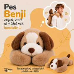 Magic Baby Zátěžový plyšák Pes Benji 65 cm