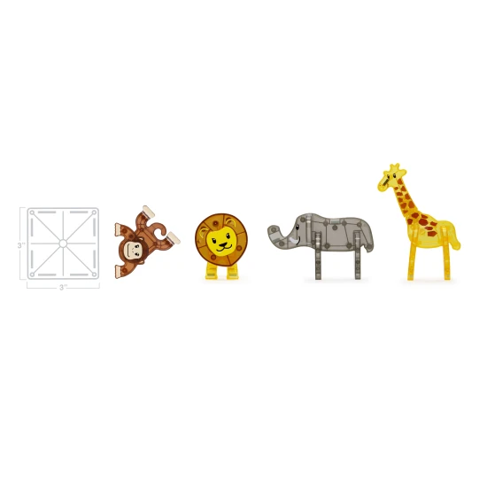 Prozkoumejte africkou divočinu s magnetickou stavebnicí.