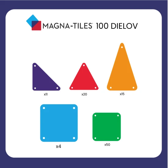 Originální 100 dílná magnetická stavebnice MAGNA-TILES.