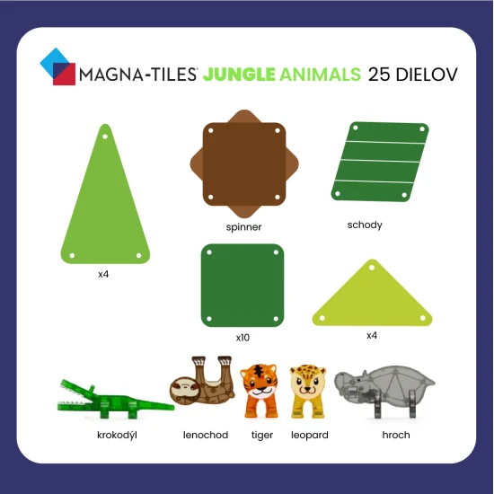 Originální magnetická stavebnice MAGNA-TILES® Jungle.