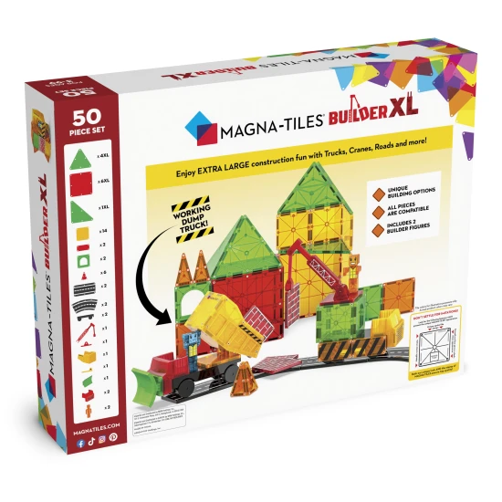 MAGNA-TILES Magnetická stavebnice Builder XL Trucks 50 dílů Magnetická stavebnice MAGNA-TILES pro malé stavitele.
