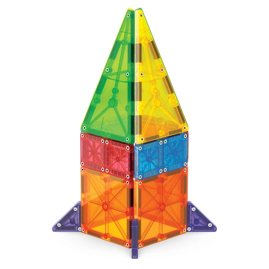Stavebnice MAGNA-TILES kombinuje velké a malé dílky.