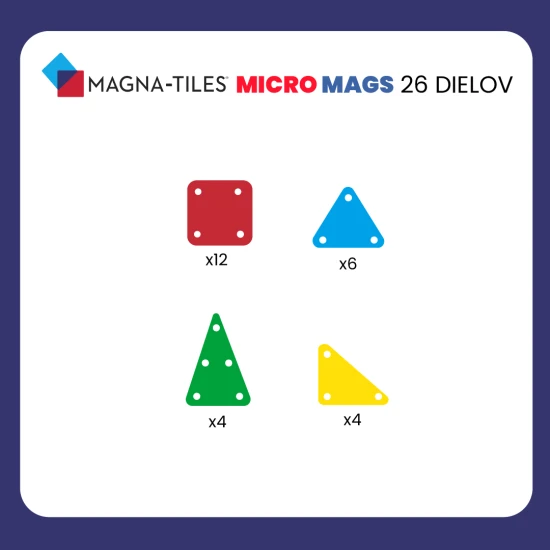 Magnetická stavebnice MAGNA-TILES vhodná pro cestování.