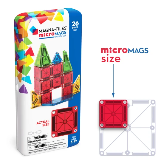 Magnetická stavebnice MAGNA-TILES vhodná pro cestování.