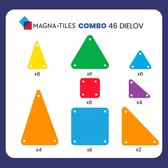 Stavebnice MAGNA-TILES kombinuje velké a malé dílky.
