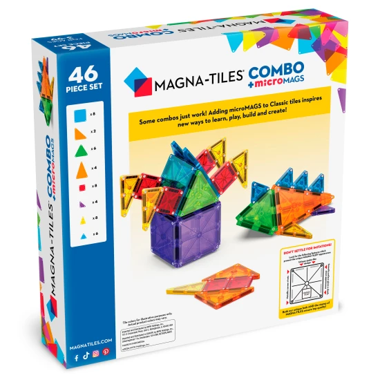 Stavebnice MAGNA-TILES kombinuje velké a malé dílky.
