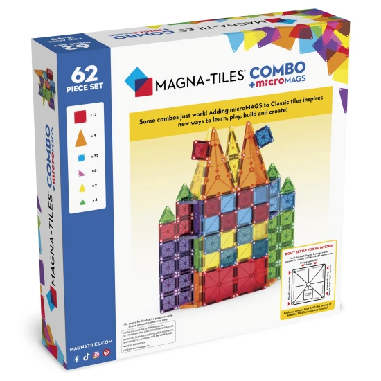 Stavebnice MAGNA-TILES kombinuje velké a malé dílky.