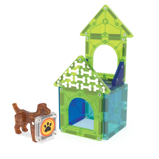 Magnetická stavebnice MAGNA-TILES Dog House – dětský psí domeček s figurkou a dekoracemi