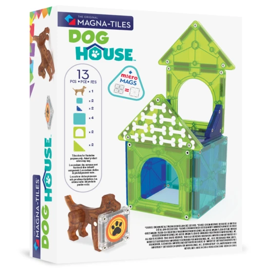 Magnetická stavebnice MAGNA-TILES Dog House – dětský psí domeček s figurkou a dekoracemi