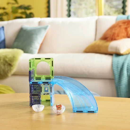 Magnetická stavebnice MAGNA-TILES Hamster Ball – 13 dílů včetně míčku a figurky křečka