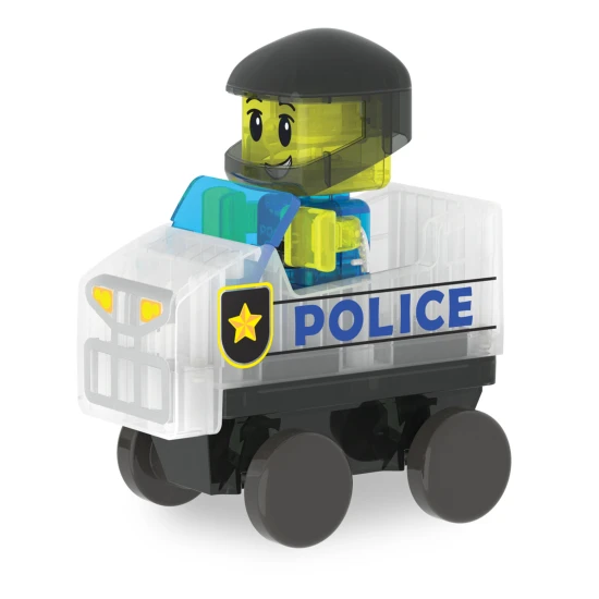 Magnetická stavebnice MAGNA-TILES Police Patrol – dětské policejní vozidlo s figurkou a semaforem