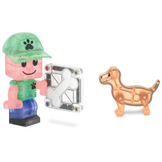 Magnetická stavebnice MAGNA-TILES Puppy Park – dětská stavebnice se štěňátky, bazénem a výběhem