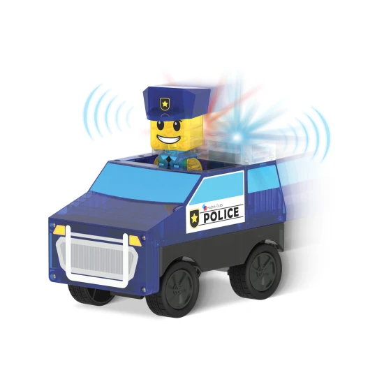 Magnetická stavebnice MAGNA-TILES Police Station – dětská policejní stanice se světly a figurkami