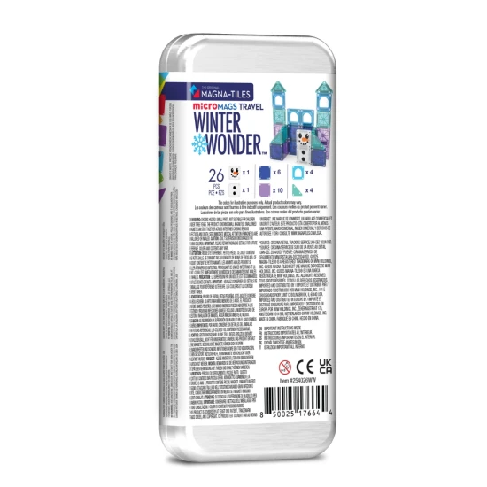 MAGNA-TILES Magnetická stavebnice microMAGS Winter Wonderland Travel Set 26 dílů Magnetická stavebnice MAGNA-TILES Winter Wonderland vhodná pro cestování.