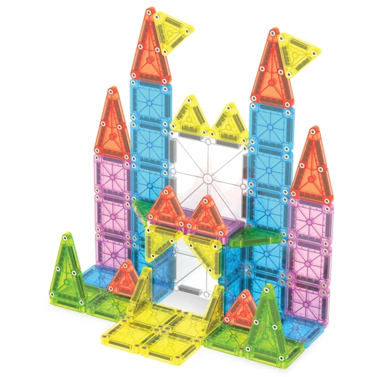 Magnetická stavebnice MAGNA-TILES Travel Set Deluxe - 55 mini dílků v plechovém pouzdře pro hru na cestách