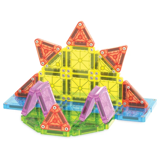 Magnetická stavebnice MAGNA-TILES Travel Set Deluxe - 55 mini dílků v plechovém pouzdře pro hru na cestách