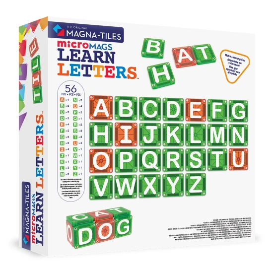 MAGNA-TILES Magnetická stavebnice microMAGS LEARN Letters 56 dílků 254056LL