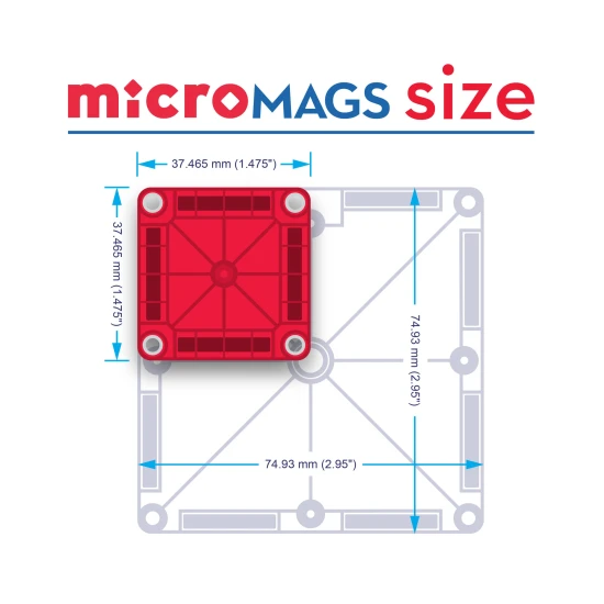 MAGNA-TILES Magnetická stavebnice microMAGS LEARN Letters 56 dílků 254056LL