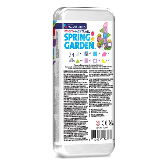Magnetická stavebnice microMAGS Spring Garden 24 dílů vhodná na cestování